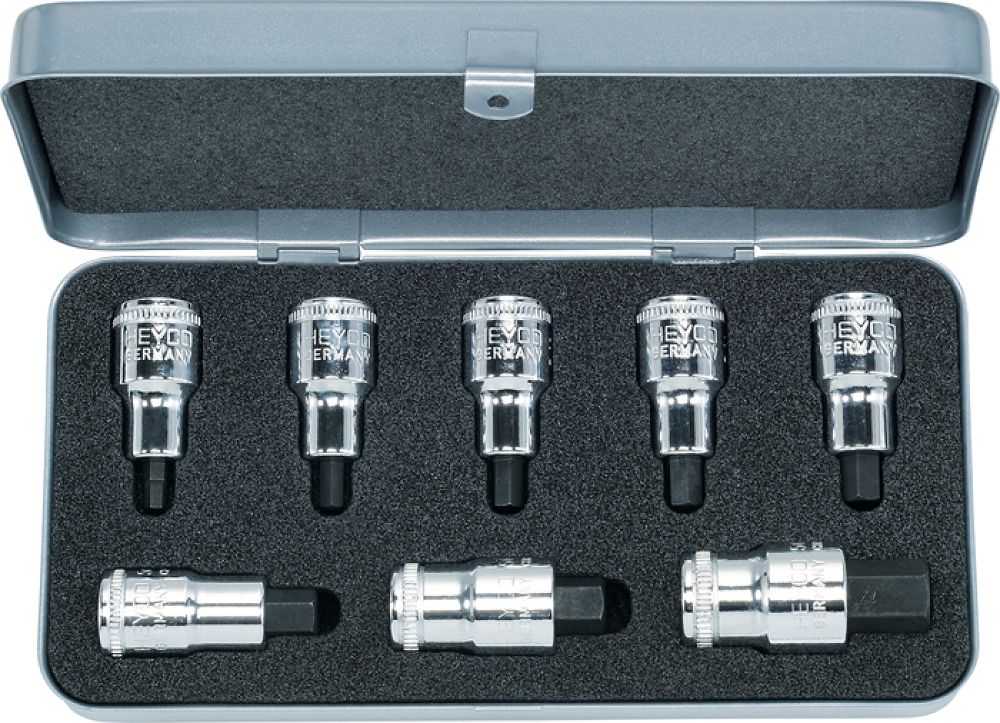 Sets with Screwdriver Sockets, 8 pcs., 1/2"